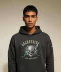 AGGRESSIVE SKULL DESIGN HOODIE