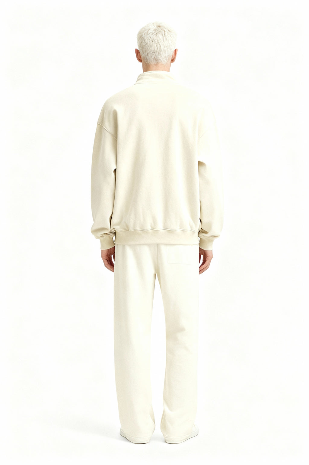 WHITE ZIP SWEATSHIRT